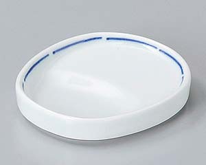 【まとめ買い10個セット品】和食器 ロ086-378 青ライン小判変わり千代口【キャンセル/返品不可】【厨房館】