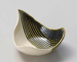 【まとめ買い10個セット品】和食器 イ085-428 織部塗り分け 千鳥珍味【キャンセル/返品不可】【厨房館】