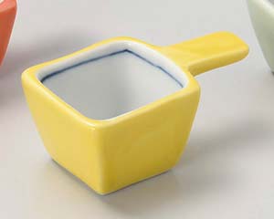 【まとめ買い10個セット品】和食器 ミ090-308 黄釉手付角珍味【キャンセル/返品不可】【厨房館】