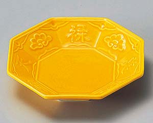 【まとめ買い10個セット品】和食器 カ099-118 黄釉八角皿【キャンセル/返品不可】【厨房館】