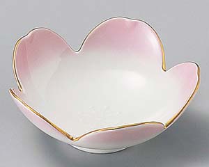 【まとめ買い10個セット品】和食器 ツ098-048 渕金ピンク桜型小鉢【キャンセル/返品不可】【厨房館】