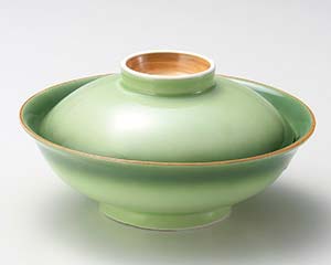 【まとめ買い10個仕掛ける品】和食器  ロ102-068 緑彩平蓋向【取り止める/返品不可】【勝手もと館】 食器-その他
