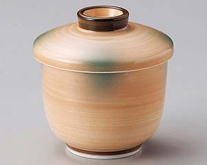【まとめ買い10個セット品】和食器 ツ111-138 オレンジ巻グリン吹京型むし碗【キャンセル/返品不可】【厨房館】