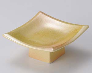 【まとめ買い10個セット品】和食器 ミ120-118 オレンジイエロー吹ラスター45高台皿【キャンセル/返品不可】【厨房館】