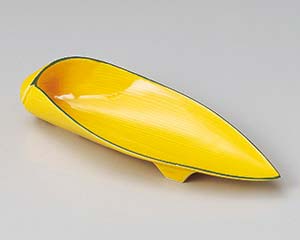 【まとめ買い10個セット品】和食器 ミ128-068 渕グリン黄釉笹形前菜皿【キャンセル/返品不可】【厨房館】