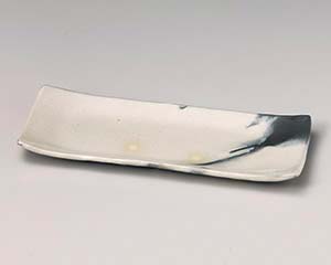 【まとめ買い10個セット品】和食器 メ136-018 白化粧ぼかし長角皿【キャンセル/返品不可】【厨房館】