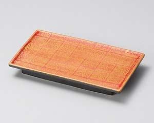 【まとめ買い10個セット品】和食器 ト142-118 金彩市松長角7.0高台皿【キャンセル/返品不可】【厨房館】