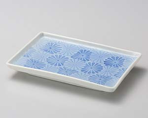 【まとめ買い10個セット品】和食器 ロ148-048 菊紋 8.0長角皿【キャンセル/返品不可】【厨房館】
