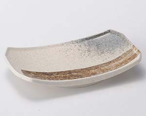 【まとめ買い10個セット品】和食器 ハ151-178 志野サビ刷毛長角8.0皿【キャンセル/返品不可】【厨房館】