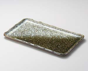 【まとめ買い10個仕掛ける品】和食器  メ161-108 瑠璃窯変13.3長角皿【取りやめる/返品不可】【勝手もと館】