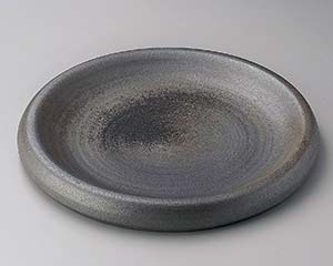 【まとめ買い10個仕掛ける品】和食器  メ173-128 黒窯変10.0台皿【とり止める/返品不可】【御厨子所館】