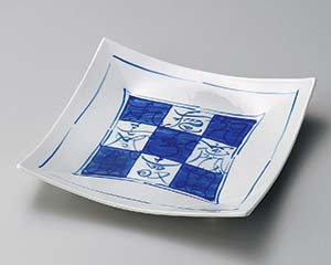 【まとめ買い10個セット品】和食器 ト190-118 ダミ文字市松正角皿【キャンセル/返品不可】【厨房館】|業務用厨房機器の飲食店厨房館