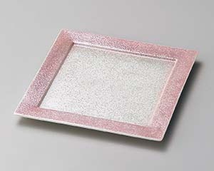 【まとめ買い10個セット品】和食器 ミ193-058 ピンクラスターリム付18cm角皿【キャンセル/返品不可】【厨房館】|業務用厨房機器の飲食店厨房館