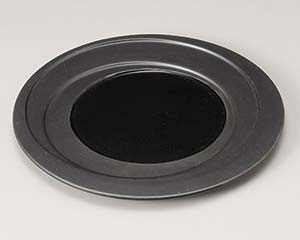 【まとめ買い10個セット品】和食器 ミ181-038 乱線 黒釉 9.0皿【キャンセル/返品不可】【厨房館】