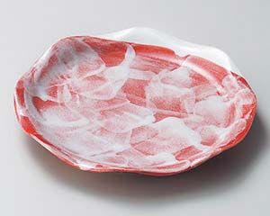 【まとめ買い10個セット品】和食器 ヤ203-028 赤楽花型7.0皿【キャンセル/返品不可】【厨房館】｜業務用厨房機器の飲食店厨房館