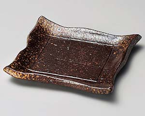 【まとめ買い10個セット品】和食器 ミ216-068 備前風モダンカット5.5角皿【キャンセル/返品不可】【厨房館】