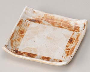 【まとめ買い10個セット品】和食器 ロ217-158 志野 4寸正角皿【キャンセル/返品不可】【厨房館】