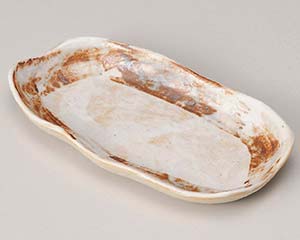 【まとめ買い10個セット品】和食器 ロ220-188 志野 6寸変型串皿【キャンセル/返品不可】【厨房館】