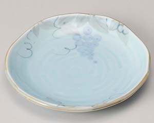 【まとめ買い10個書き割り品】和食器  ミ220-068 手描きぶどう フルーツ皿【取りやめる/返品不可】【勝手もと館】
