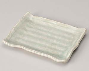 【まとめ買い10個セット品】和食器 ロ223-158 うすみどり 渕波長角銘々皿【キャンセル/返品不可】【厨房館】 15,300円