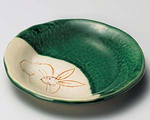 【まとめ買い10個セット品】和食器 ロ225-088 うさぎ画丸小皿【キャンセル/返品不可】【厨房館】
