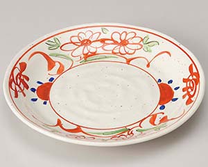 【まとめ買い10個セット品】和食器 ヤ229-728 粉引釉古代赤絵4.0皿【キャンセル/返品不可】【厨房館】