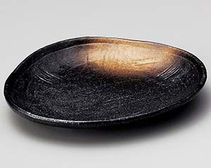 【まとめ買い10個セット品】和食器 ヤ230-208 黒備前金茶吹三角中皿【キャンセル/返品不可】【厨房館】