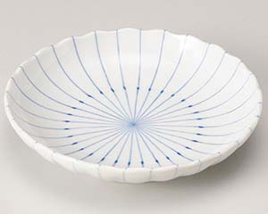【まとめ買い10個仕掛ける品】和食器  キ230-448 ピン縞模様菊型5.0皿【取りやめる/返品不可】【勝手もと館】