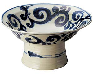 和食器 ミ240-018 安南唐草特大コンポート(手造り)【厨房館】