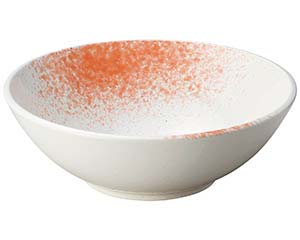 【まとめ買い10個書き割り品】和食器  ワ244-038 白玉粉引サクラ色吹尺盛鉢(バイキング表現スタイル)【とり止める/返品不可】【勝手もと館】