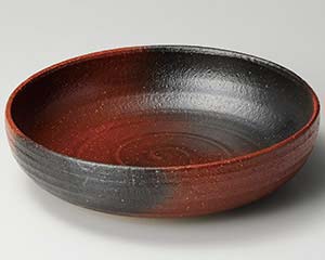 和食器 テ245-048 赤楽黒吹10.0鉢【厨房館】