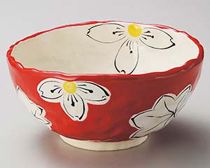 【まとめ買い10個セット品】和食器 ツ262-038 赤釉春秋大鉢(土物)【キャンセル/返品不可】【厨房館】