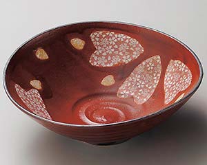 【まとめ買い10個セット品】和食器 ユ264-028 赤楽春風変型平鉢(小)【キャンセル/返品不可】【厨房館】