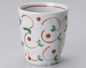 【まとめ買い10個セット品】和食器 ア279-068 赤絵唐草紋おもしろコップ【キャンセル/返品不可】【厨房館】