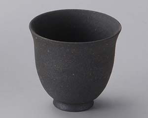 【まとめ買い10個セット品】和食器 メ282-258 黒焼締ぐい呑【キャンセル/返品不可】【厨房館】