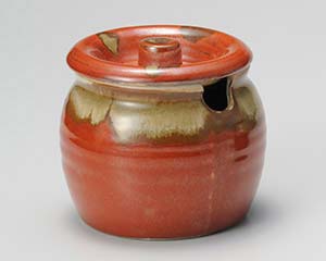 【まとめ買い10個セット品】和食器 カ299-048 赤釉流口切1号カメ【キャンセル/返品不可】【厨房館】