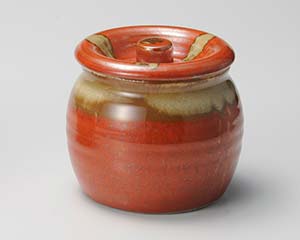 【まとめ買い10個セット品】和食器 テ300-048 赤釉流2号かめ【キャンセル/返品不可】【厨房館】