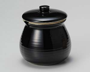 【まとめ買い10個セット品】和食器 イ299-118 黒釉口切蓋物 2号【キャンセル/返品不可】【厨房館】
