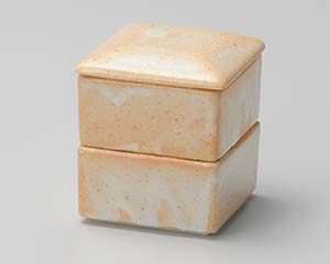 【まとめ買い10個仕掛ける品】和食器  チ300-248 志野真四角二段重【とり止める/返品不可】【御厨子所館】