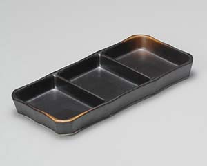 【まとめ買い10個セット品】和食器 ト301-138 焼締三品皿(大)【キャンセル/返品不可】【厨房館】