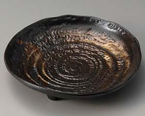 【まとめ買い10個セット品】和食器 ト310-118 黒金三ッ足 八寸皿【キャンセル/返品不可】【厨房館】