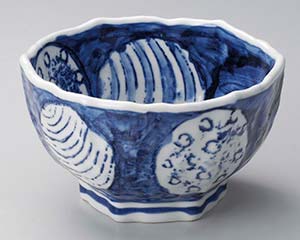 【まとめ買い10個セット品】和食器 ユ321-138 染付丸紋六角6.0丼【キャンセル/返品不可】【厨房館】