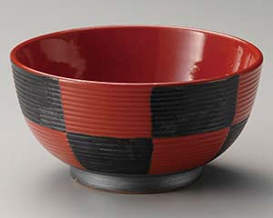 【まとめ買い10個セット品】和食器 ミ329-158 筋彫赤市松夏目5.5丼【キャンセル/返品不可】【厨房館】｜業務用厨房機器の飲食店厨房館