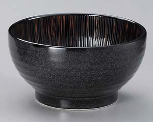 【まとめ買い10個セット品】和食器 イ335-198 漆黒乱十草5.5釜上丼【キャンセル/返品不可】【厨房館】