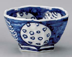 【まとめ買い10個セット品】和食器 ユ339-018 染付丸紋六角5.0丼【キャンセル/返品不可】【厨房館】