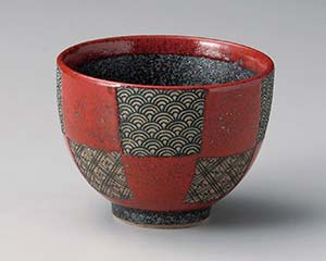 【まとめ買い10個セット品】和食器 テ352-118 赤市松青海波姫丼(大)【キャンセル/返品不可】【厨房館】