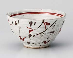 【まとめ買い10個セット品】和食器 ト362-168 赤絵サビ唐草飯碗【キャンセル/返品不可】【厨房館】