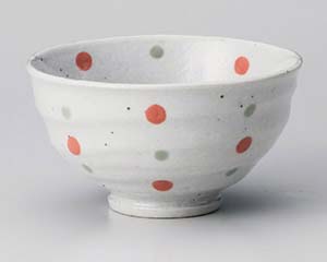 【まとめ買い10個セット品】和食器 テ372-138 赤水玉手造茶碗【キャンセル/返品不可】【厨房館】