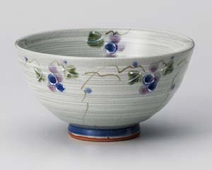 【まとめ買い10個セット品】和食器 ア370-018 三彩ぶどう青茶碗【キャンセル/返品不可】【厨房館】