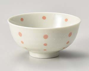 【まとめ買い10個セット品】和食器 キ371-278 水玉(ピンク)茶碗【キャンセル/返品不可】【厨房館】